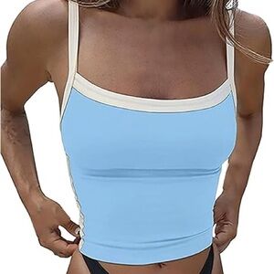 Blue and Cream Tank Top